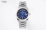 ROLEX Day-date Replica with Blue Dial Automatic Movement Stailess Steel 36mm Watch